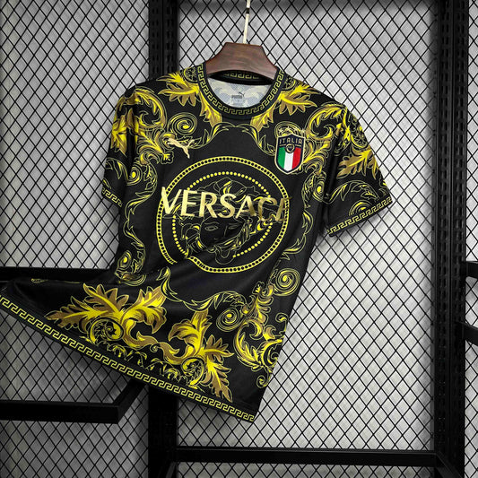 2022 Italy X Versace Black Gold Special Jersey